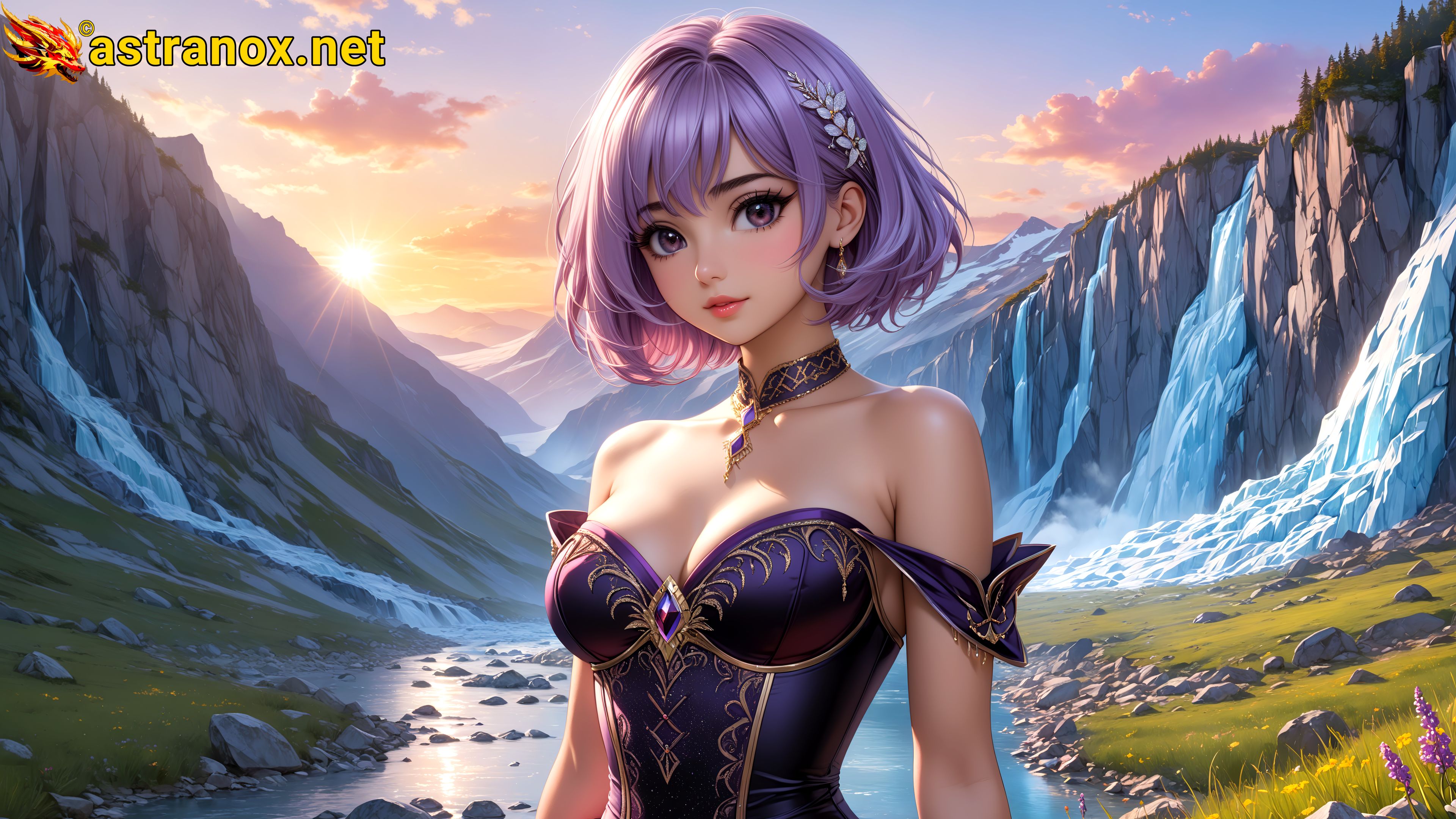 Amazing Young Female  at  - Download Free 4K Wallpaper Fantasy wallpaper with  Eyes and  Hair.