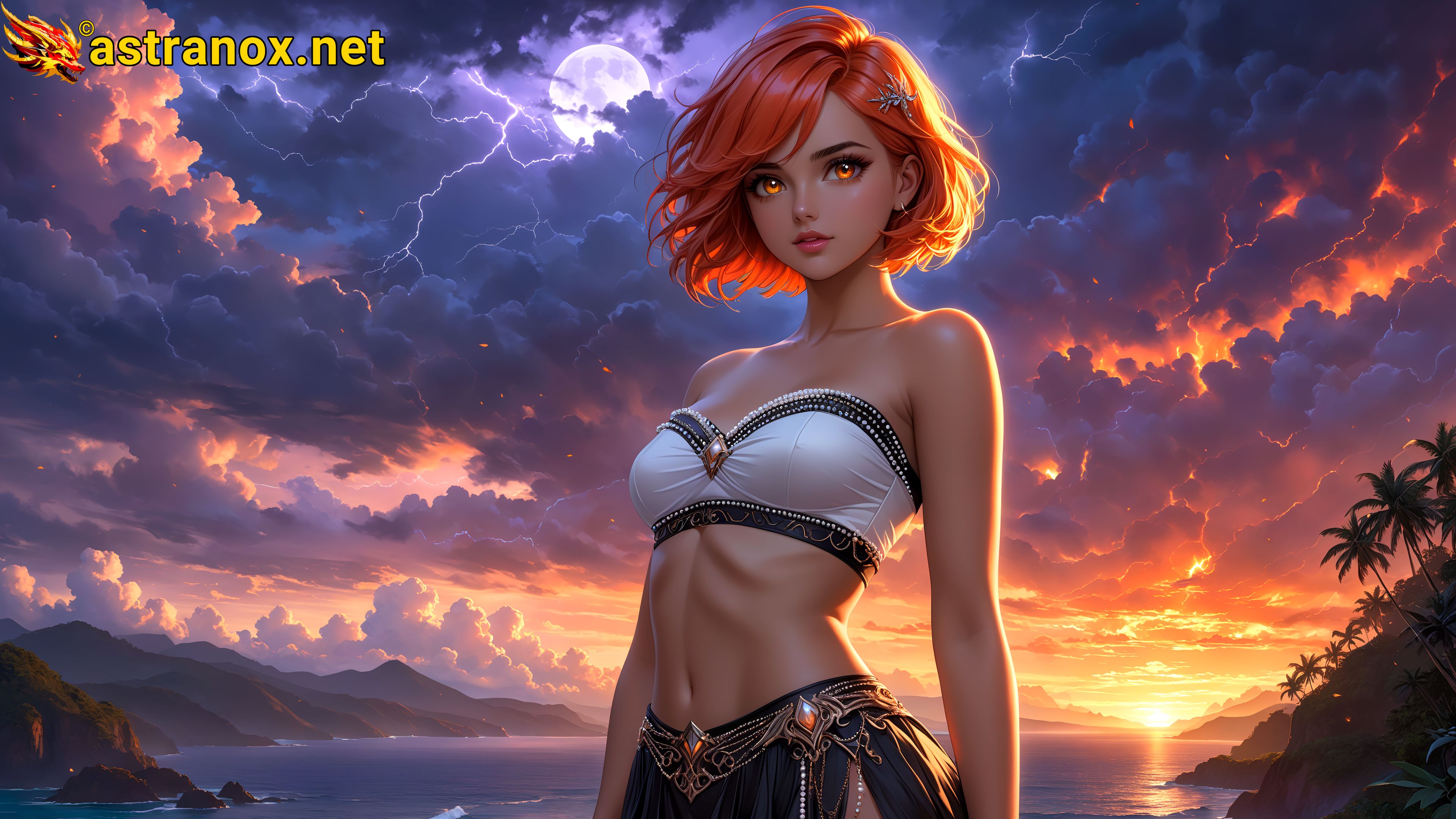 Amazing Young Female  at  - Download Free 4K Wallpaper Fantasy wallpaper with  Eyes and  Hair.