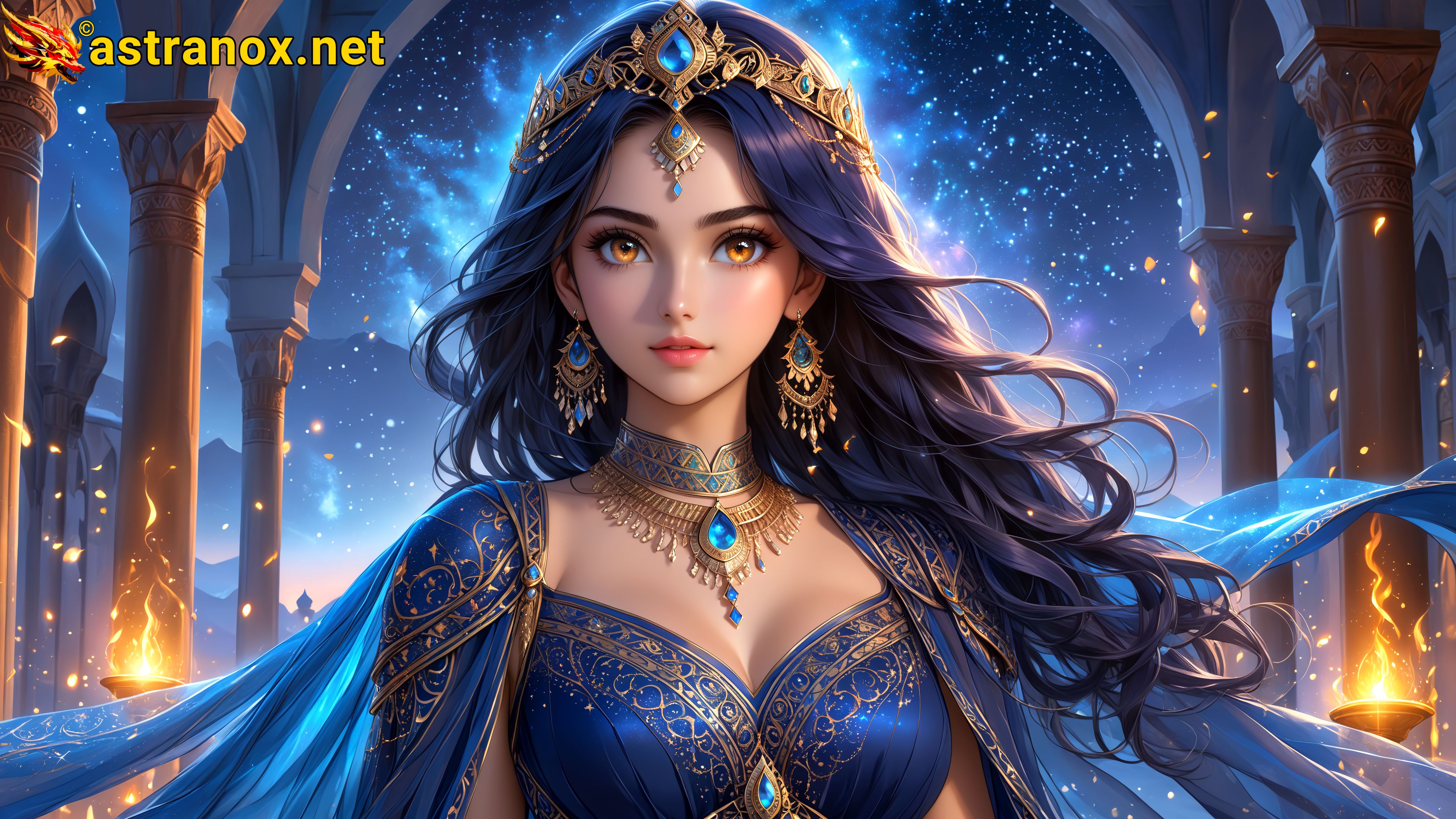 Amazing Young Female  at  - Download Free 4K Wallpaper Fantasy wallpaper with  Eyes and  Hair.