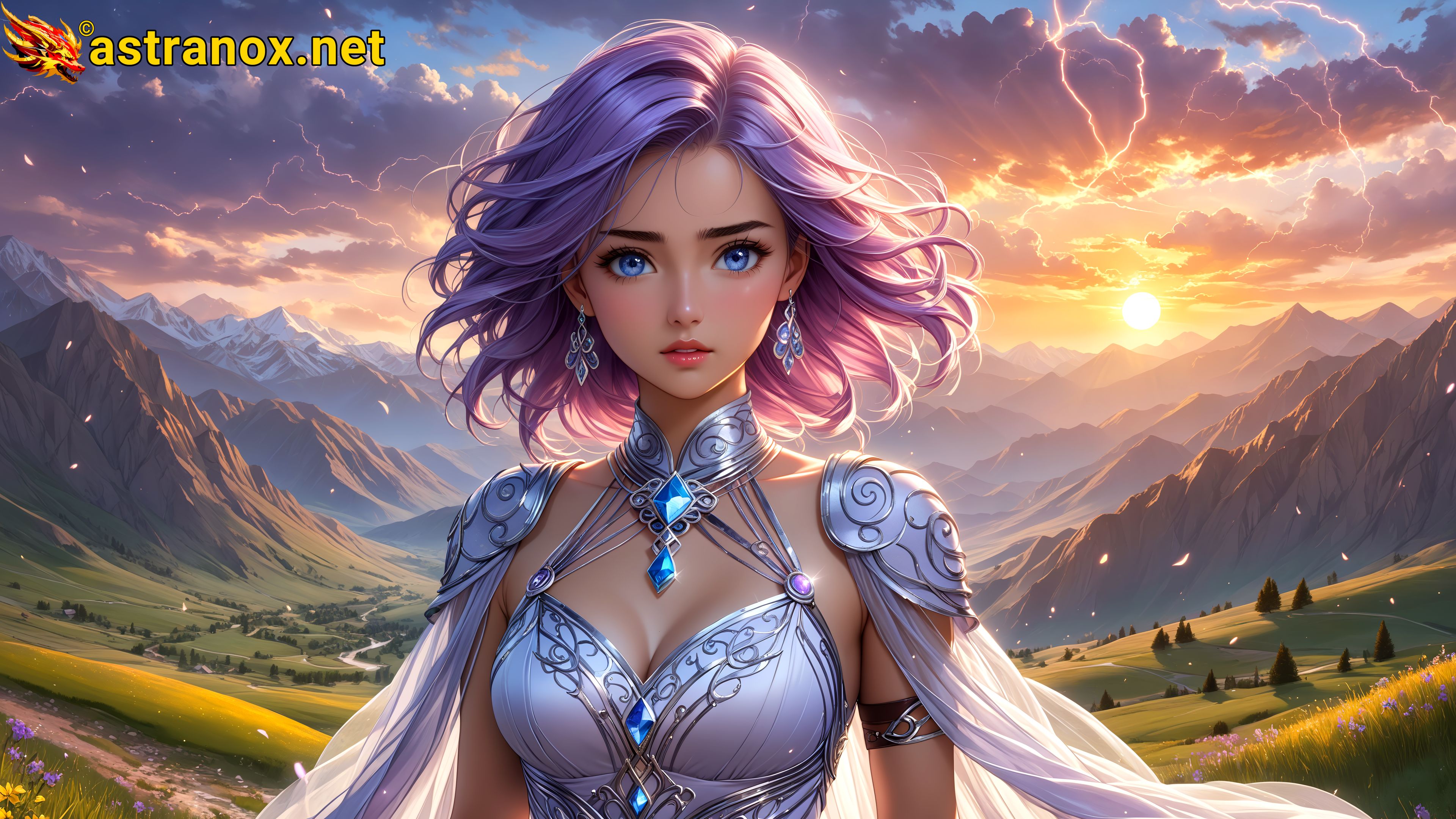 Amazing Young Female  at  - Download Free 4K Wallpaper Fantasy wallpaper with  Eyes and  Hair.