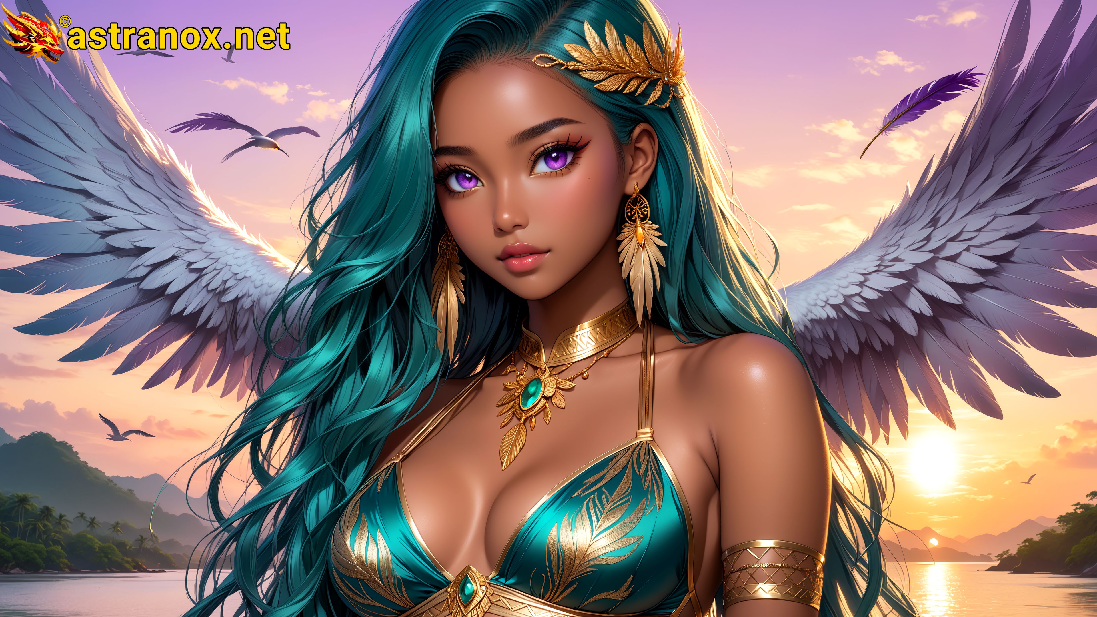 Amazing Young Female  at  - Download Free 4K Wallpaper Fantasy wallpaper with  Eyes and  Hair.