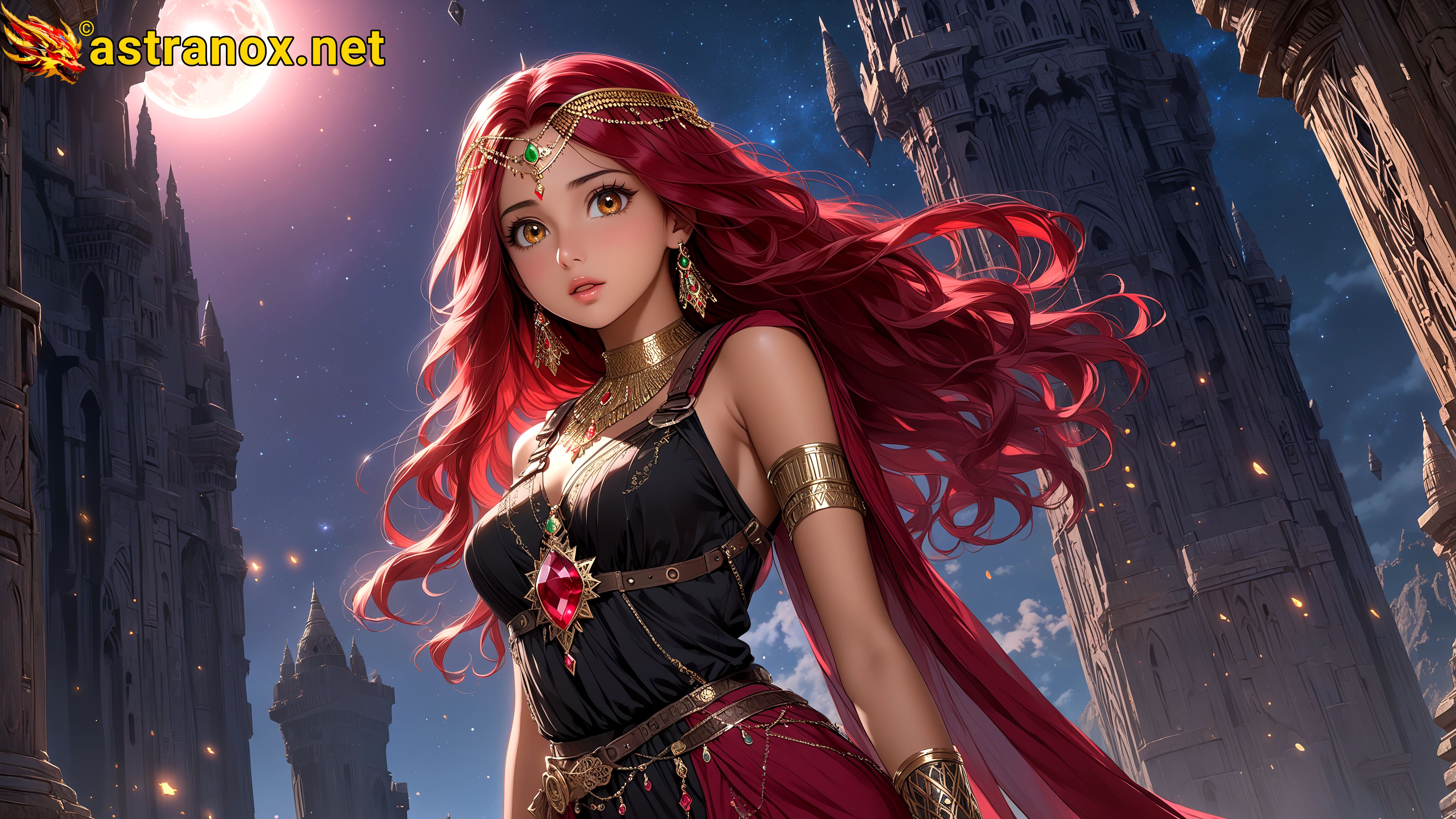 Amazing Young Female  at  - Download Free 4K Wallpaper Fantasy wallpaper with  Eyes and  Hair.