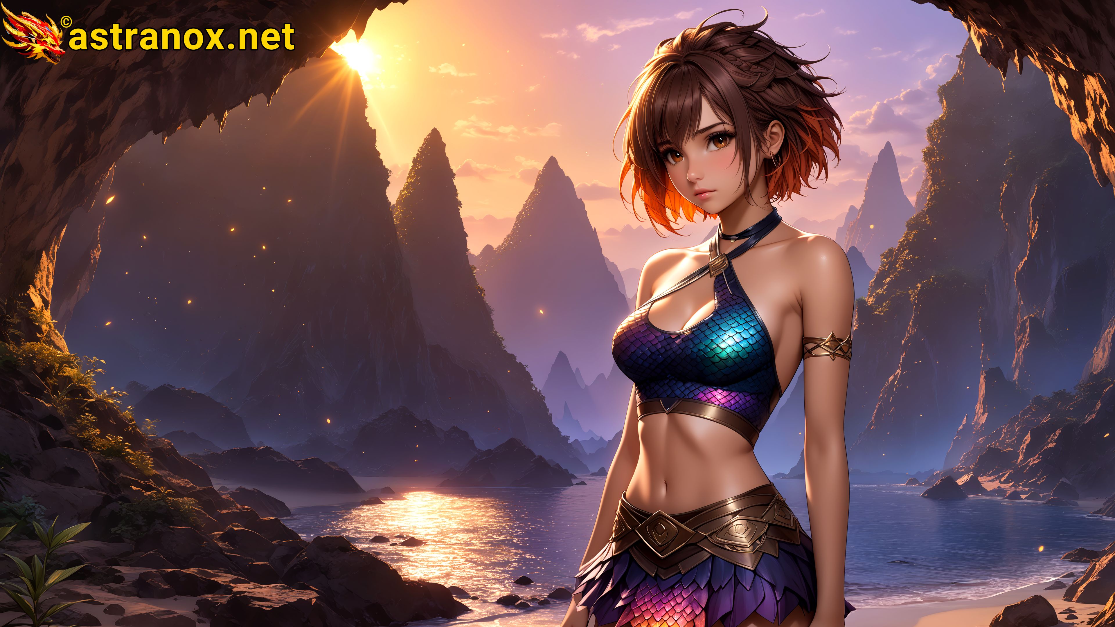 Amazing Young Female  at  - Download Free 4K Wallpaper Fantasy wallpaper with  Eyes and  Hair.