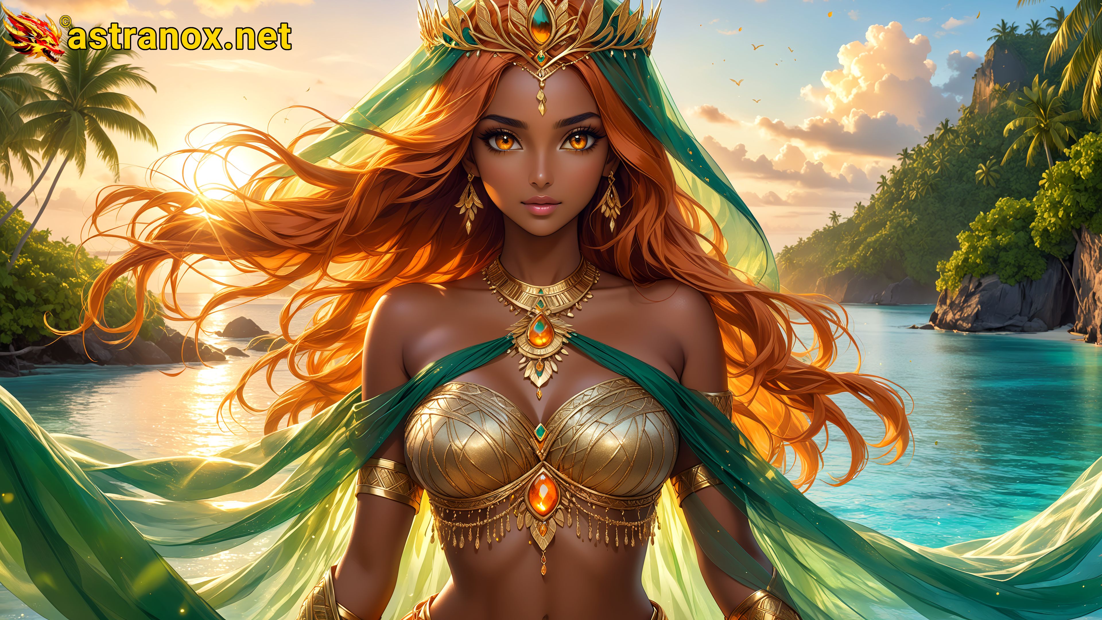 Amazing Young Female  at  - Download Free 4K Wallpaper Fantasy wallpaper with  Eyes and  Hair.