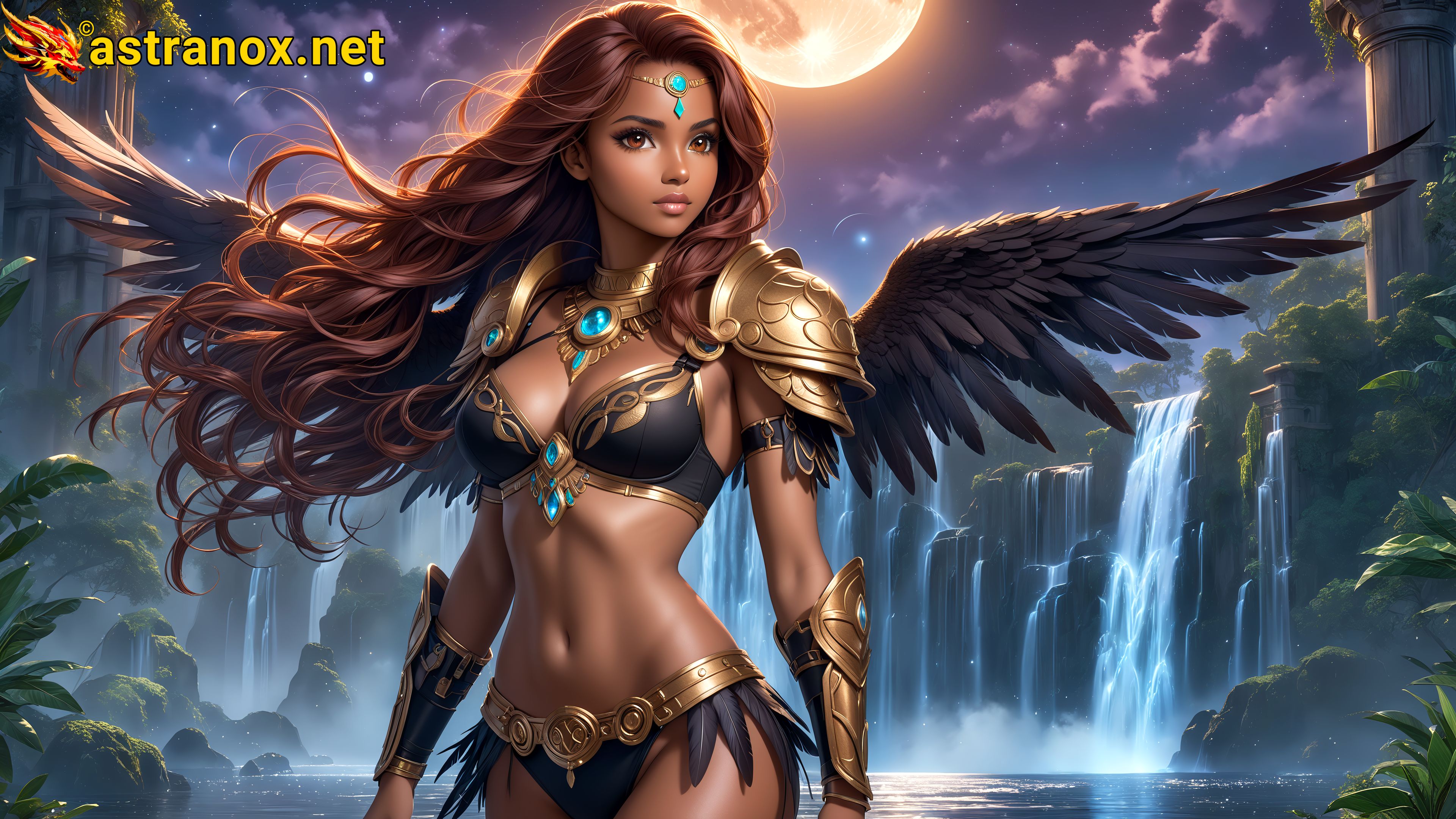 Amazing Young Female  at  - Download Free 4K Wallpaper Fantasy wallpaper with  Eyes and  Hair.