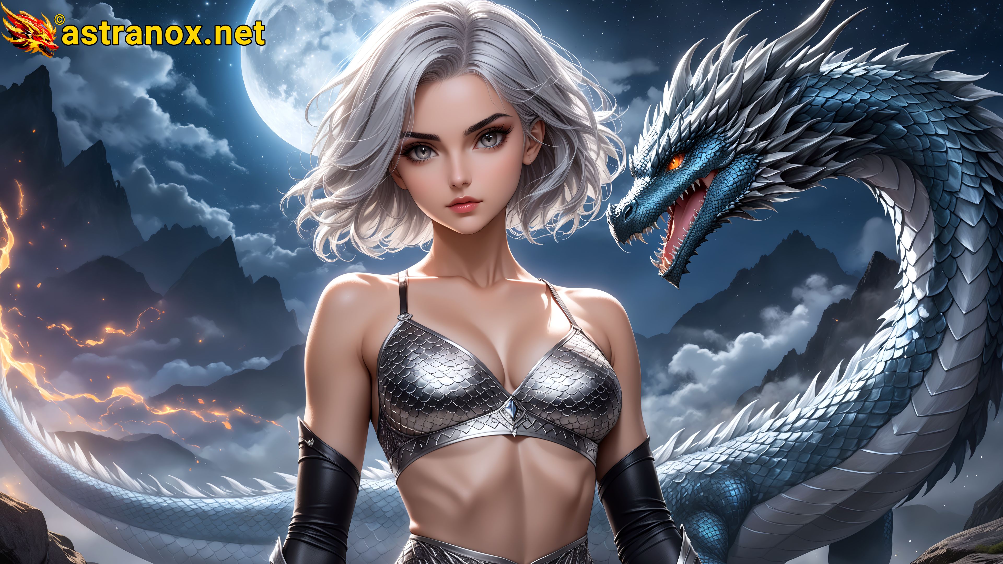 Amazing Young Female  at  - Download Free 4K Wallpaper Fantasy wallpaper with  Eyes and  Hair.