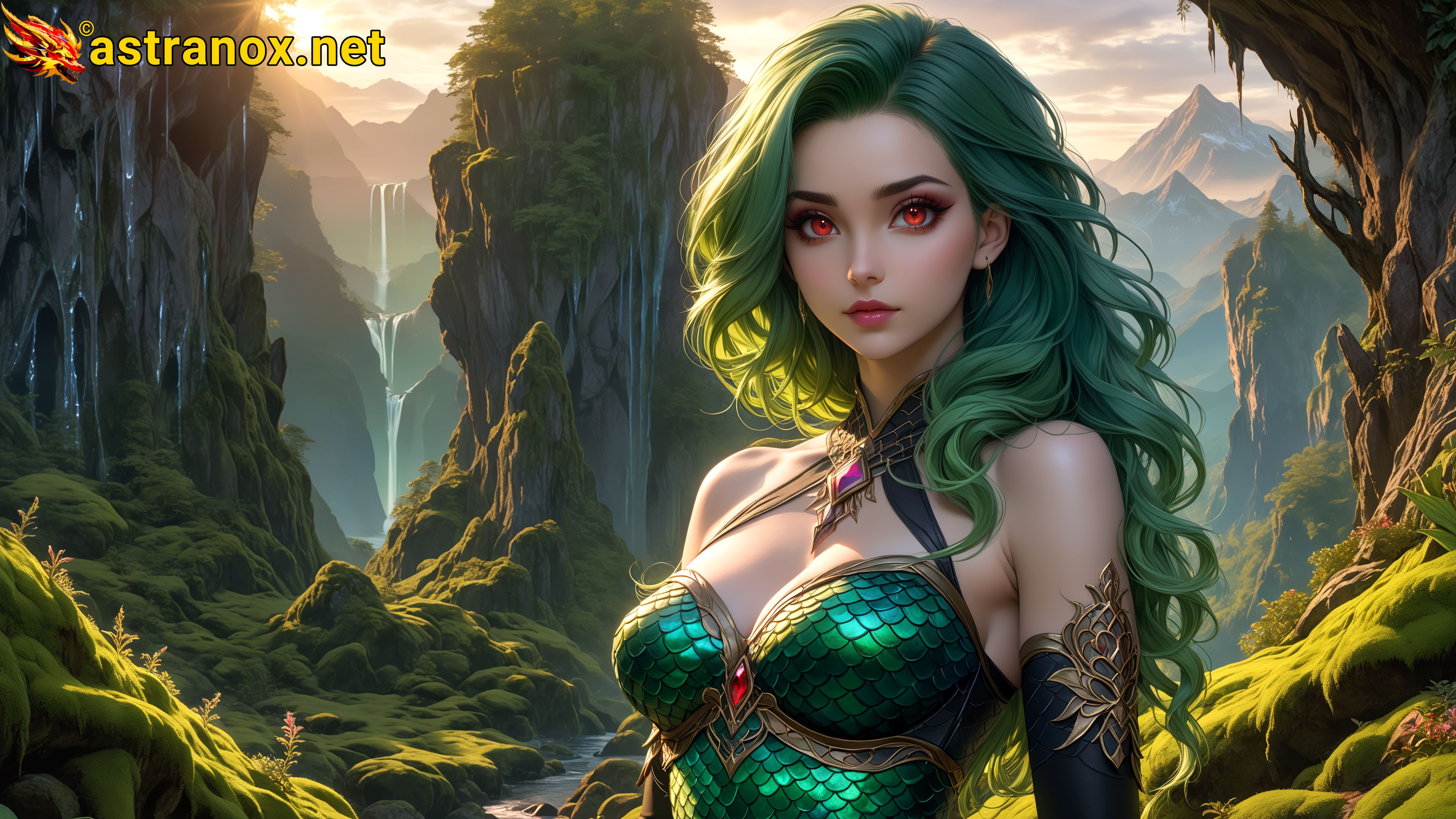 Amazing Young Female  at  - Download Free 4K Wallpaper Fantasy wallpaper with  Eyes and  Hair.