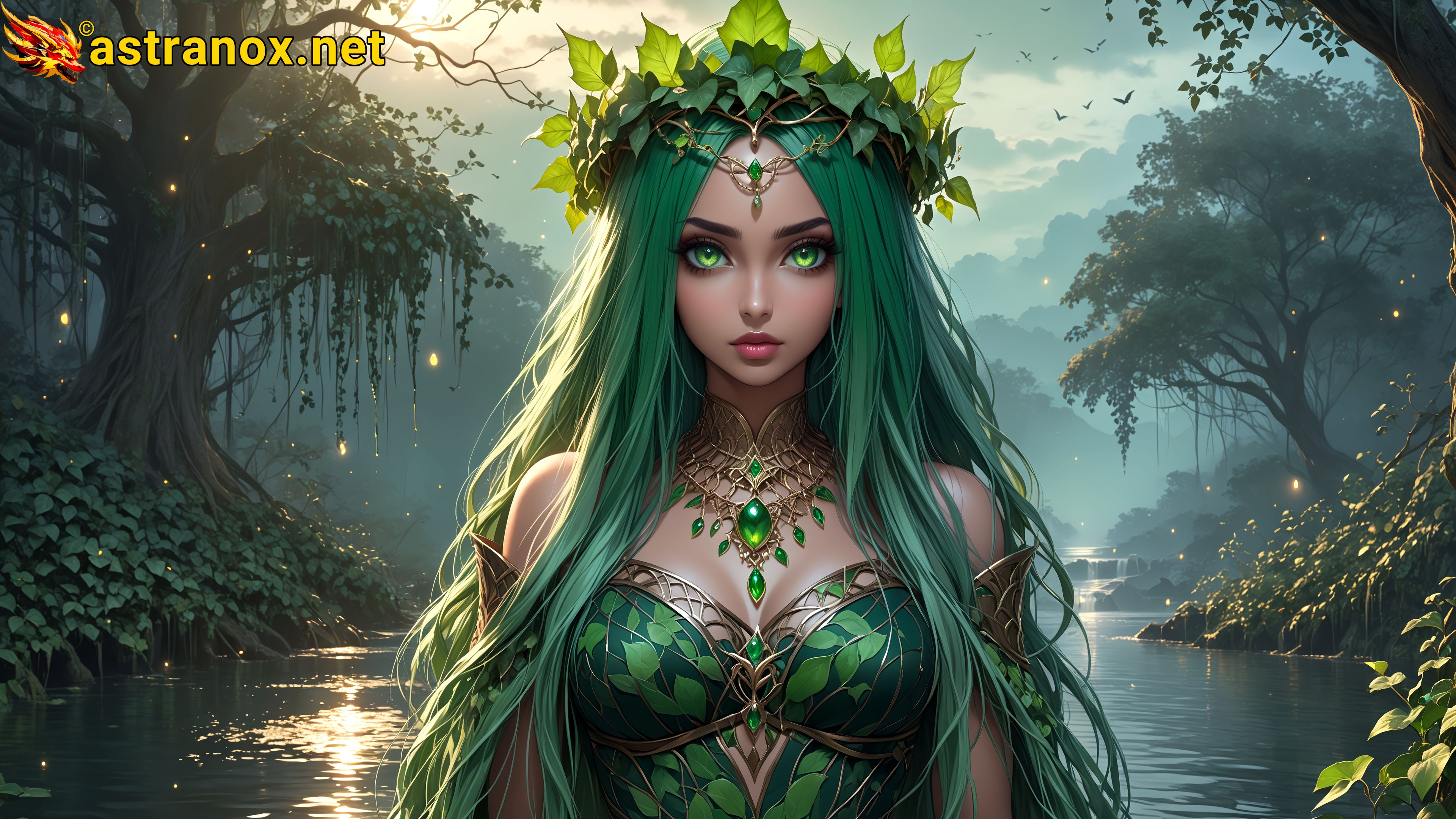 Amazing Young Female  at  - Download Free 4K Wallpaper Fantasy wallpaper with  Eyes and  Hair.