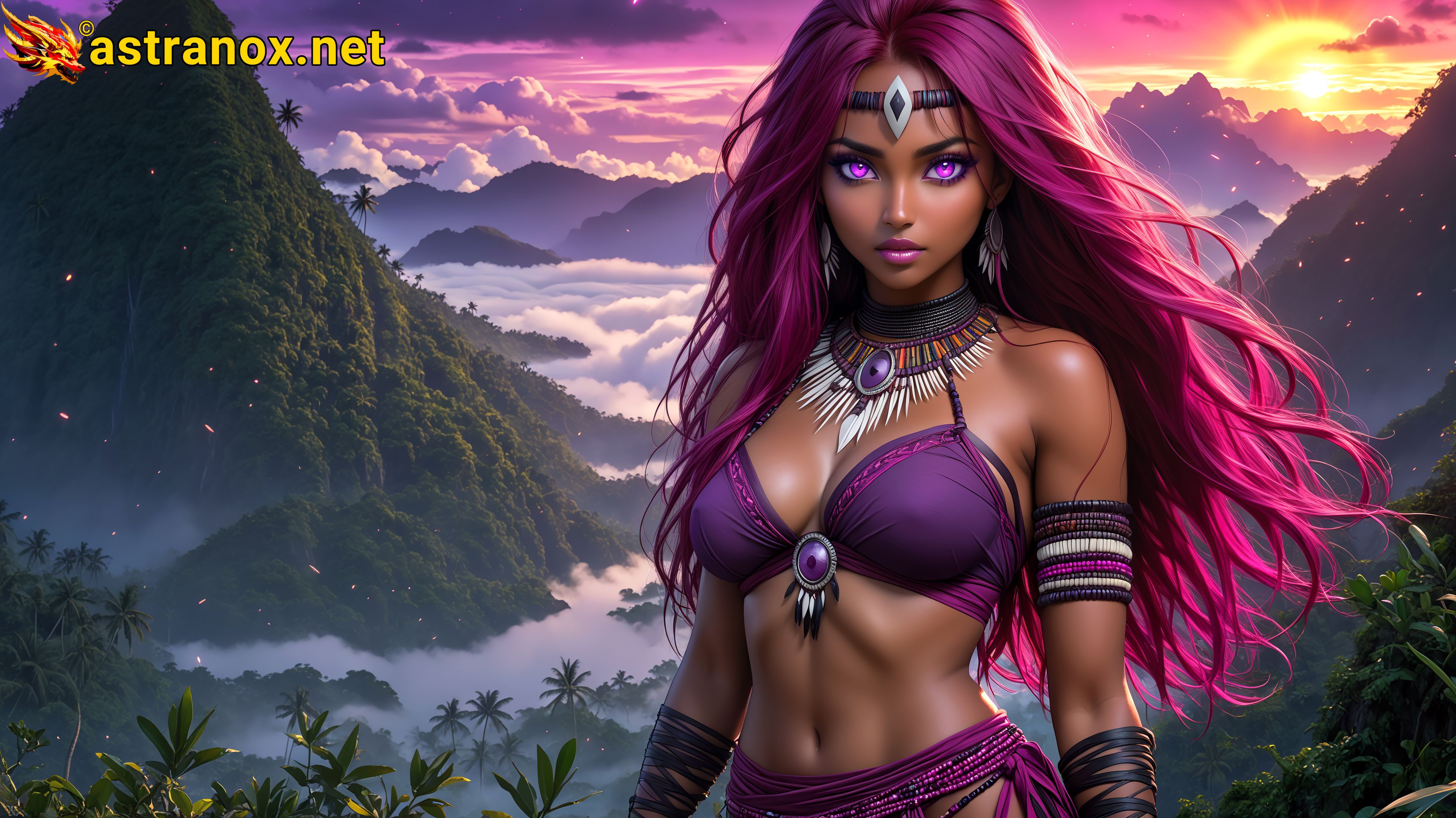 Amazing Young Female  at  - Download Free 4K Wallpaper Fantasy wallpaper with  Eyes and  Hair.