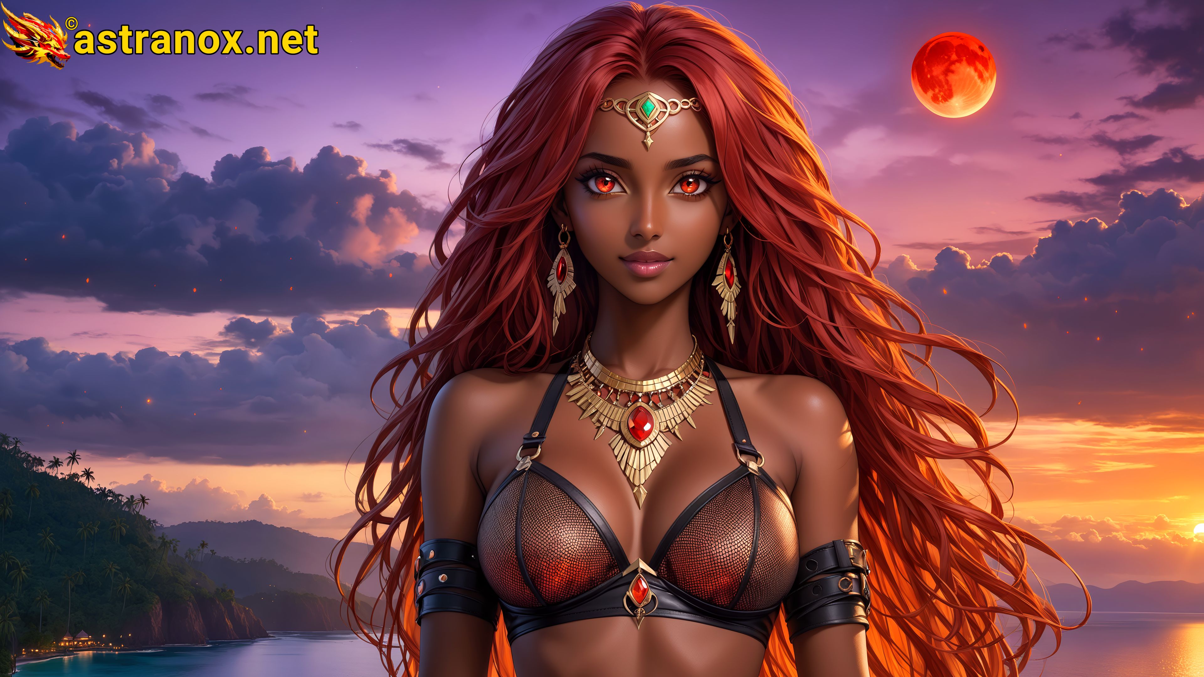 Amazing Young Female  at  - Download Free 4K Wallpaper Fantasy wallpaper with  Eyes and  Hair.