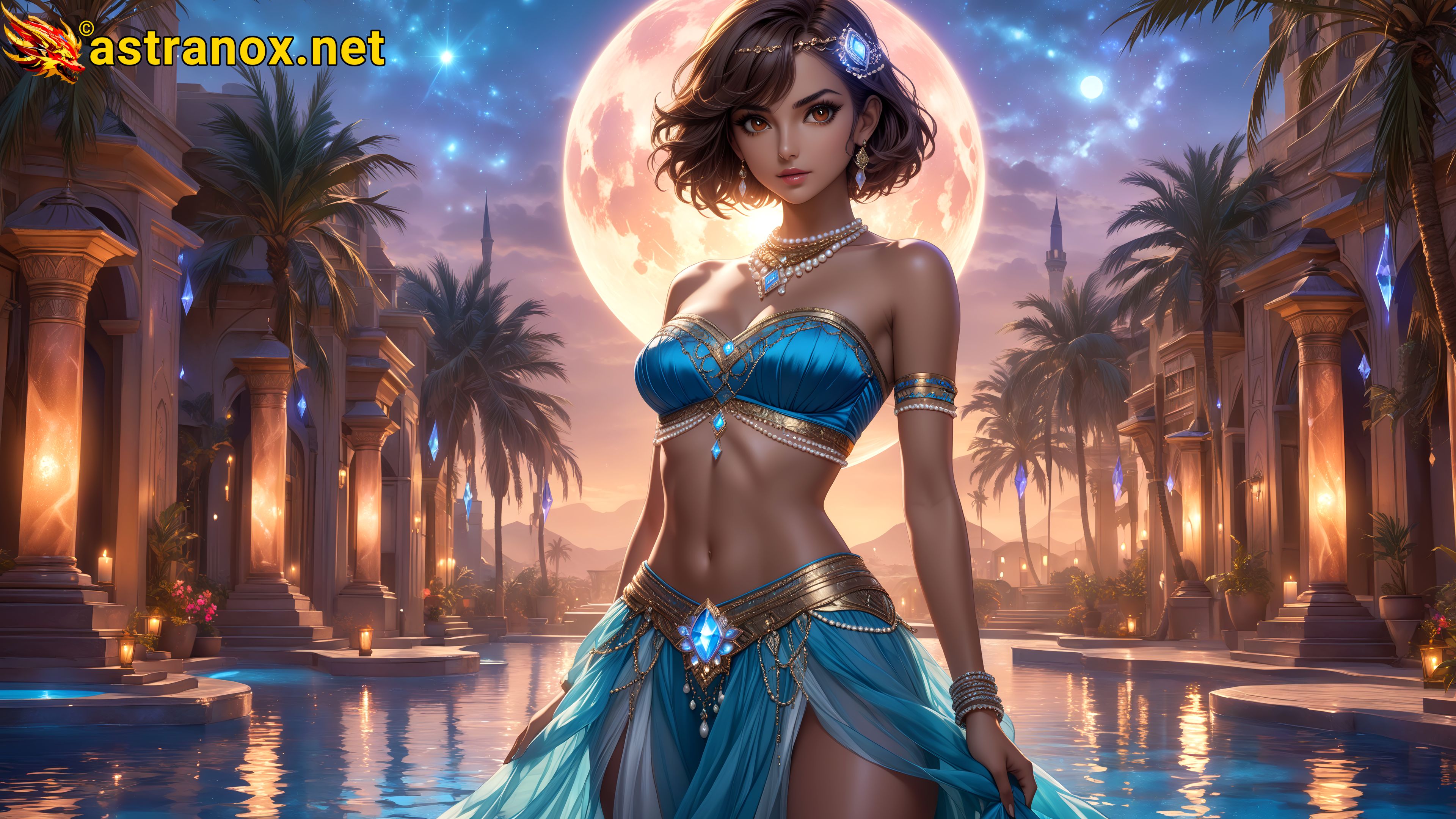 Amazing Young Female  at  - Download Free 4K Wallpaper Fantasy wallpaper with  Eyes and  Hair.