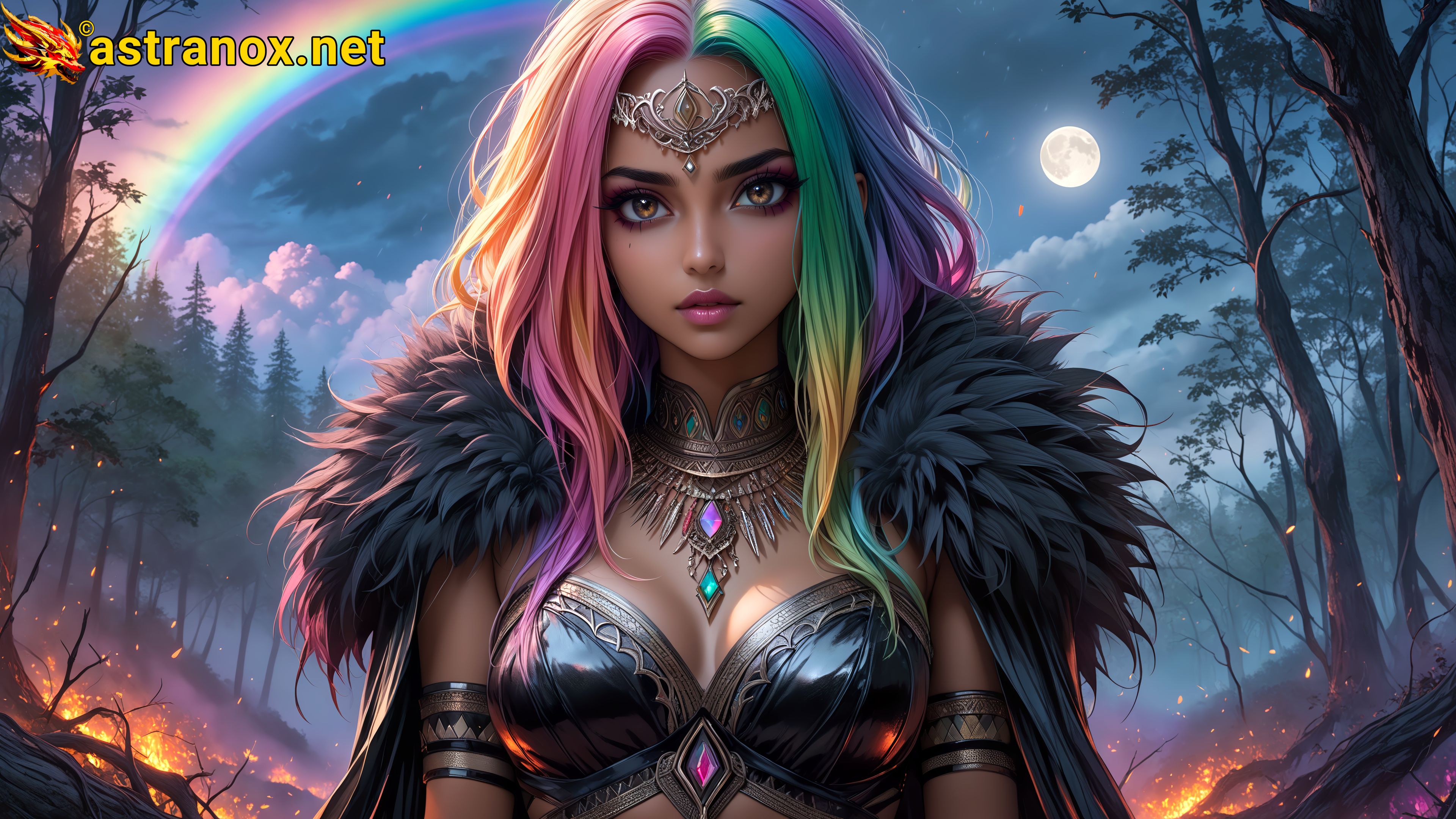 Amazing Young Female  at  - Download Free 4K Wallpaper Fantasy wallpaper with  Eyes and  Hair.