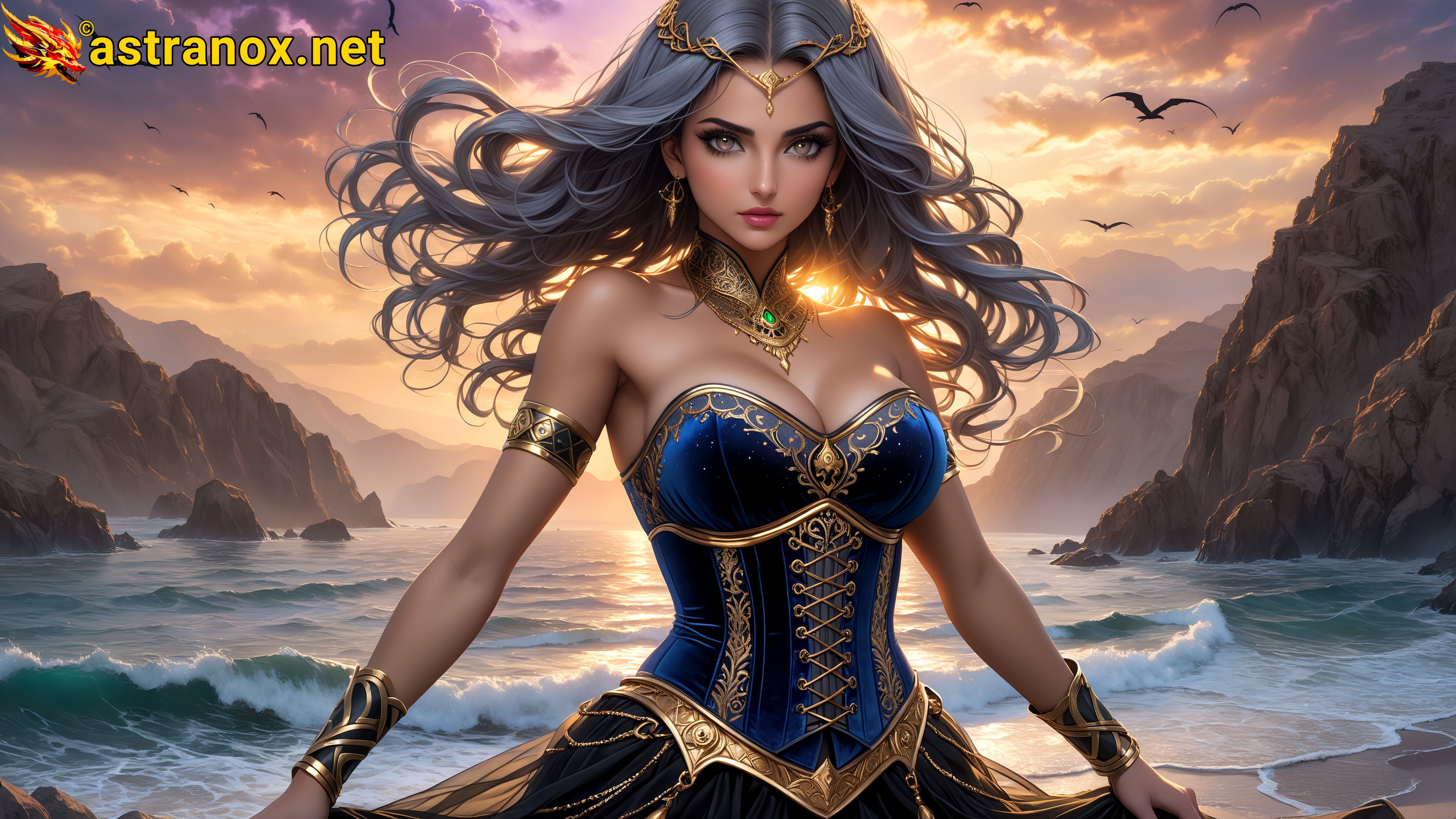 Amazing Young Female  at  - Download Free 4K Wallpaper Fantasy wallpaper with  Eyes and  Hair.