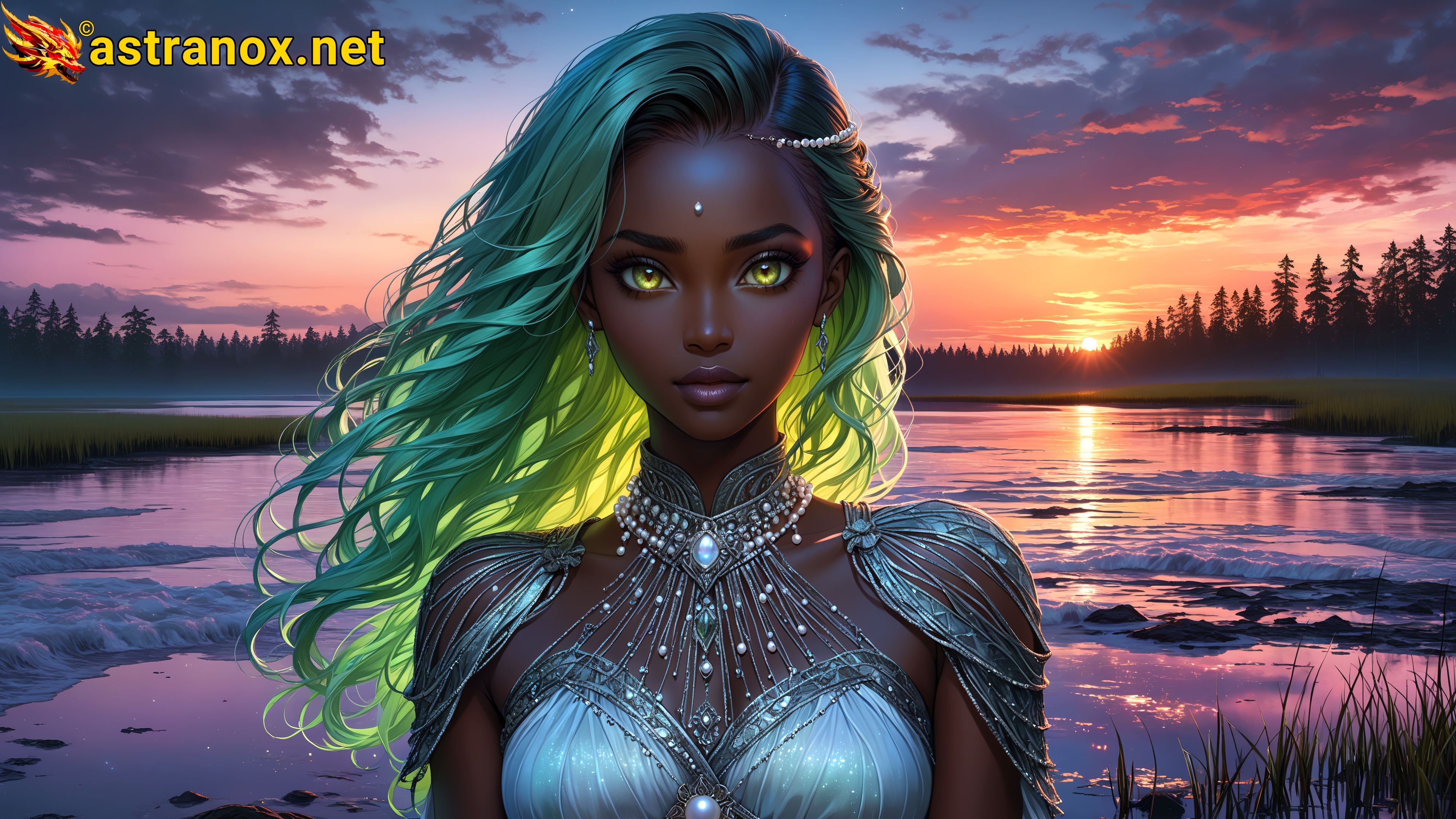 Amazing Young Female  at  - Download Free 4K Wallpaper Fantasy wallpaper with  Eyes and  Hair.