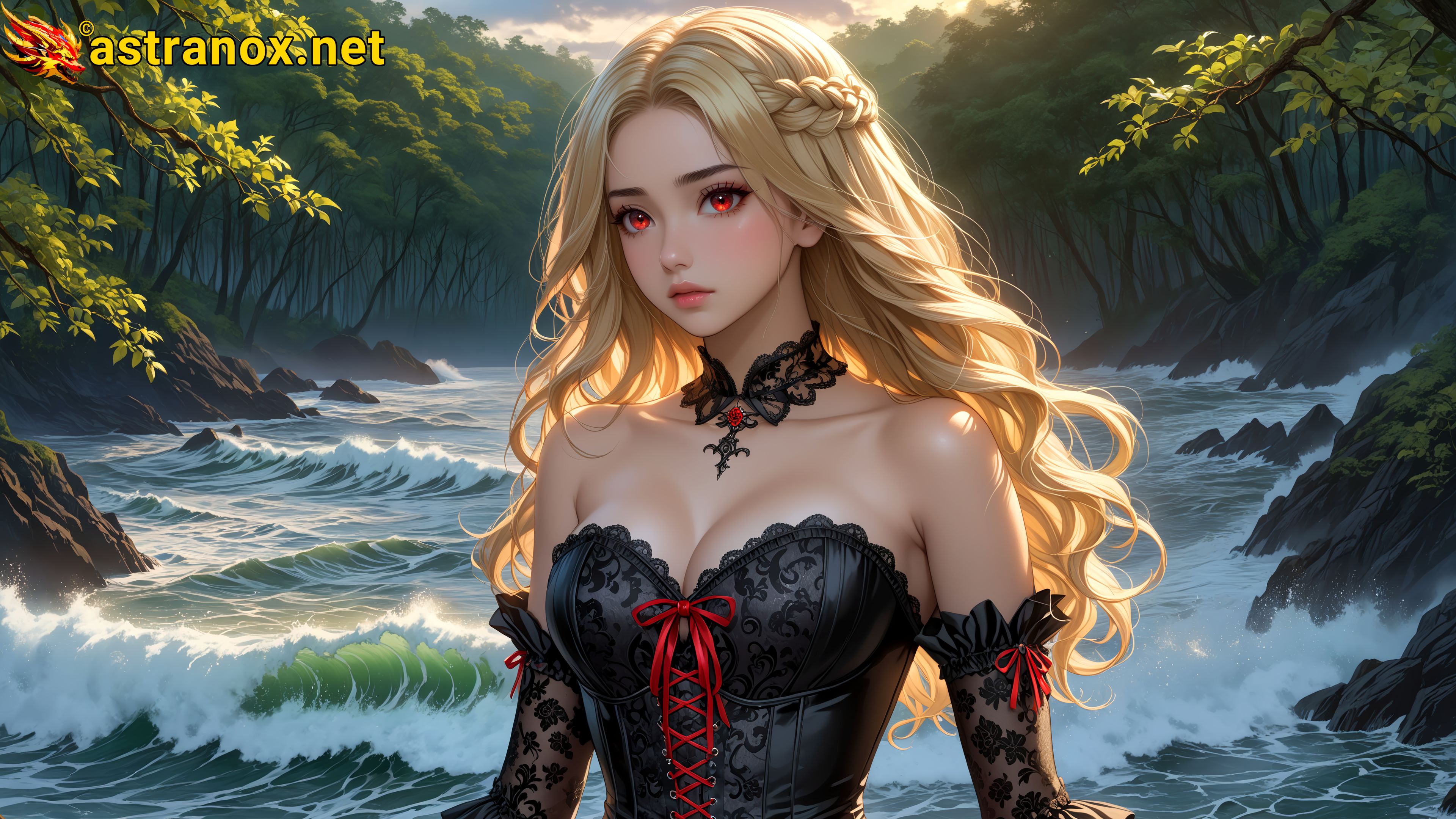 Amazing Young Female  at  - Download Free 4K Wallpaper Fantasy wallpaper with  Eyes and  Hair.