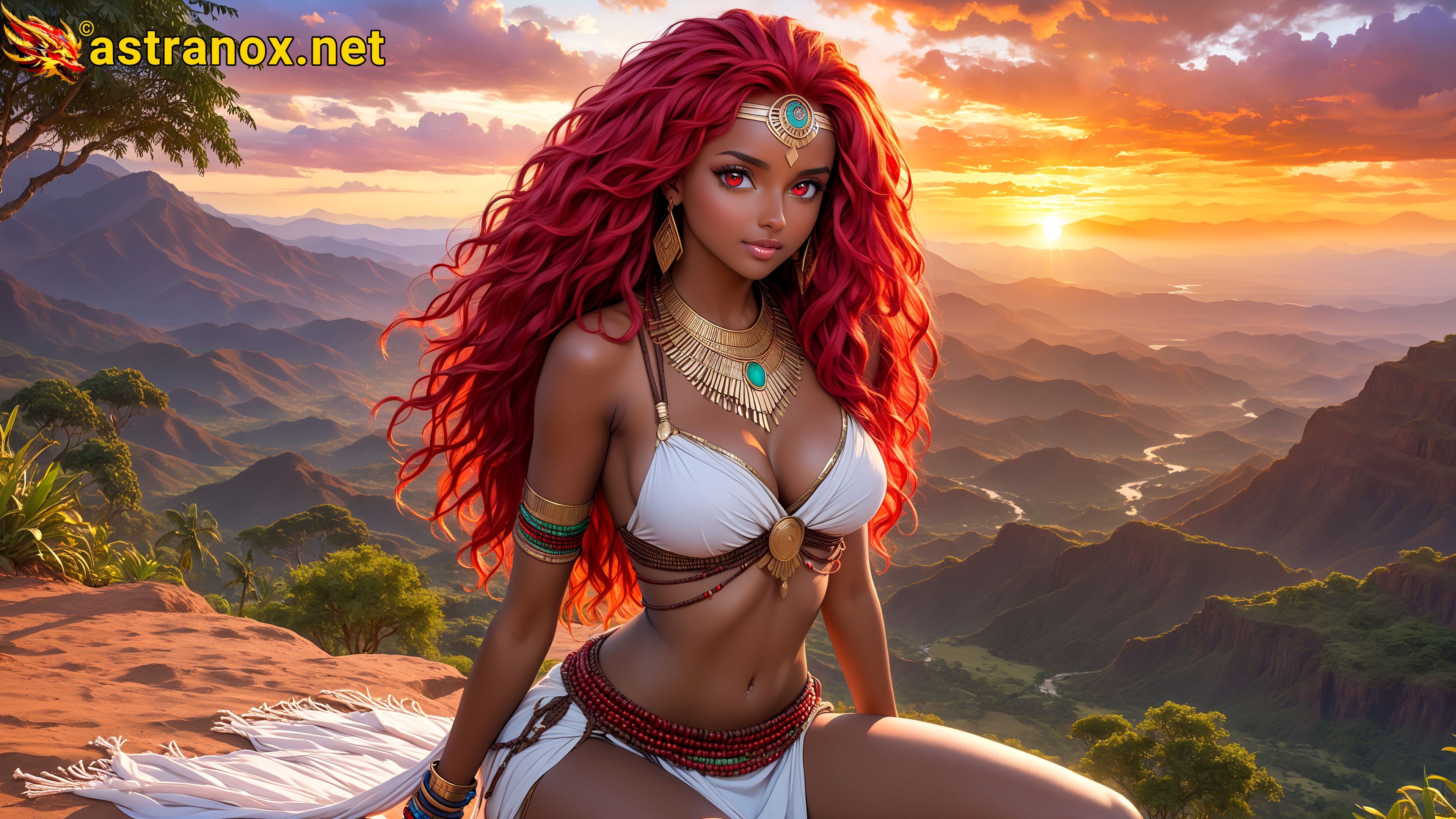 Amazing Young Female  at  - Download Free 4K Wallpaper Fantasy wallpaper with  Eyes and  Hair.