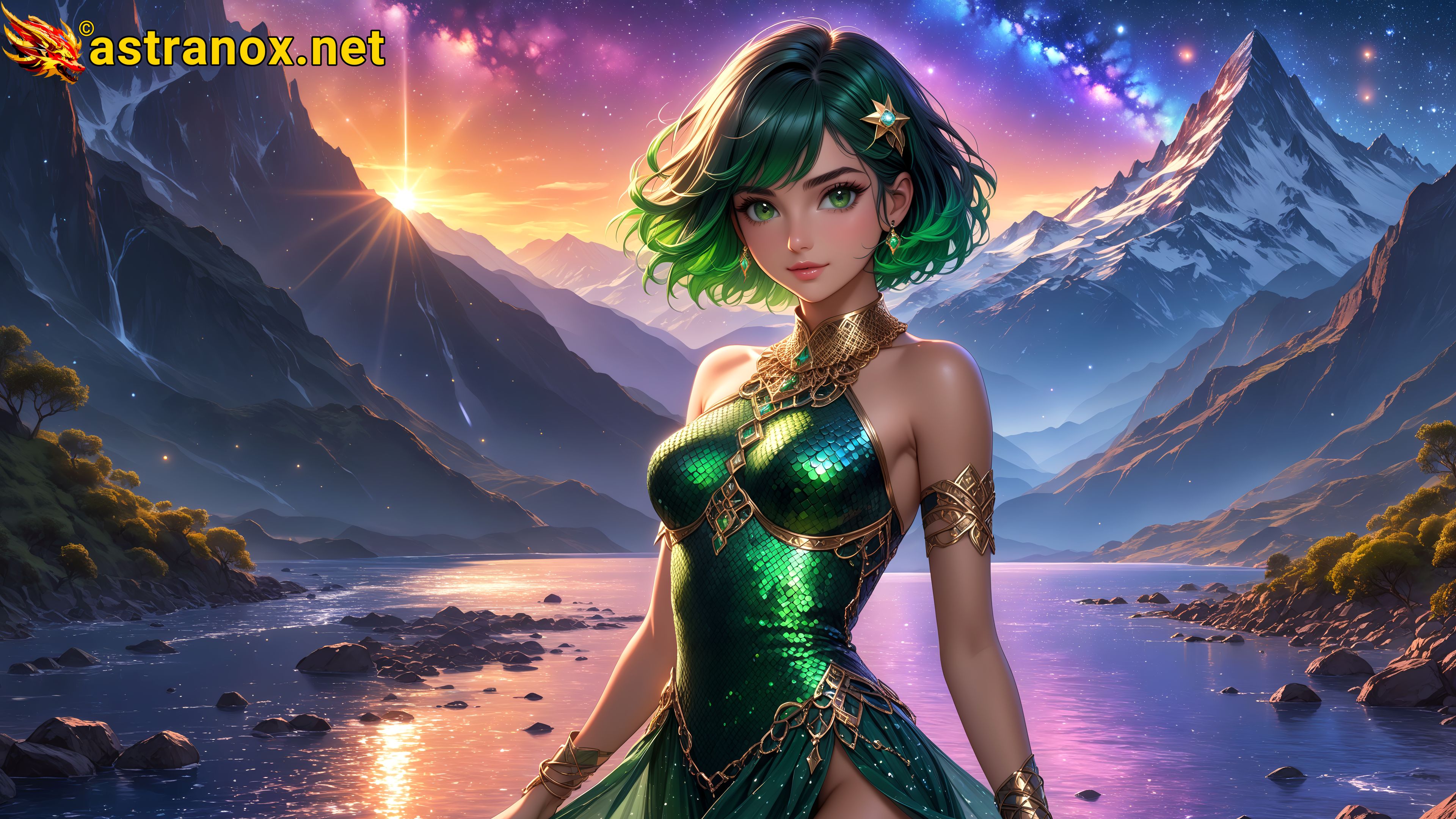 Amazing Young Female  at  - Download Free 4K Wallpaper Fantasy wallpaper with  Eyes and  Hair.