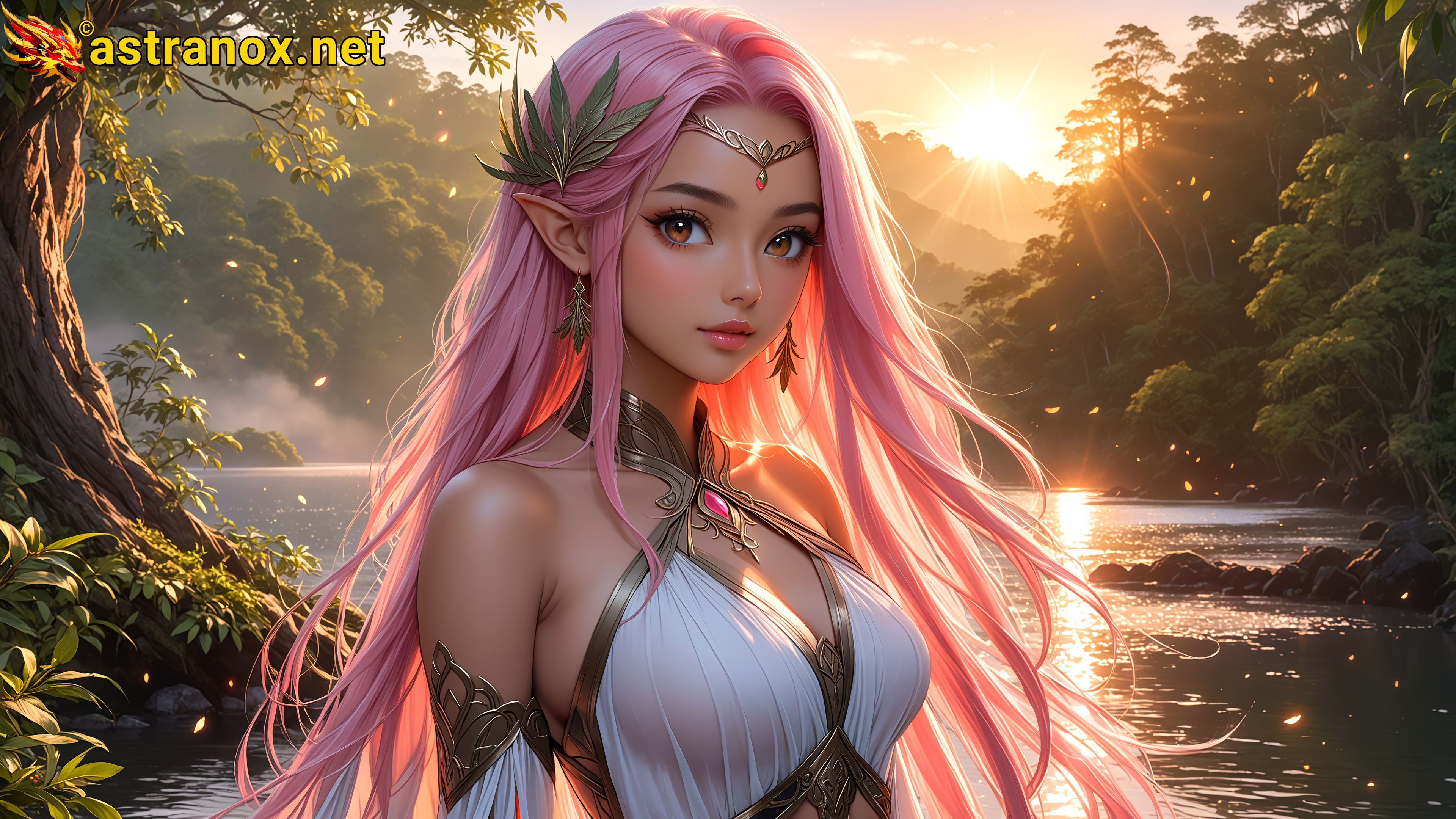 Amazing Young Female  at  - Download Free 4K Wallpaper Fantasy wallpaper with  Eyes and  Hair.