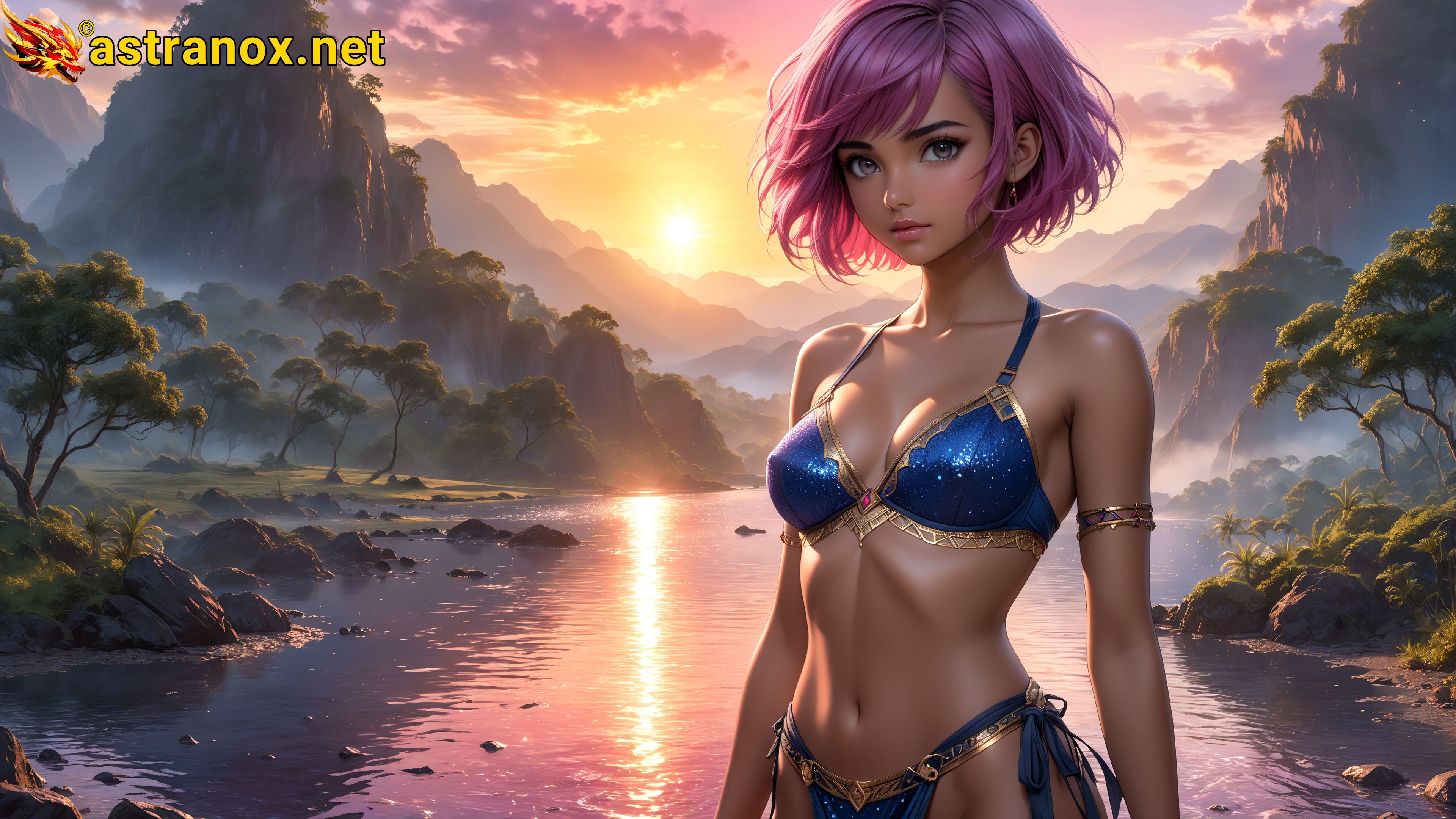 Amazing Young Female  at  - Download Free 4K Wallpaper Fantasy wallpaper with  Eyes and  Hair.