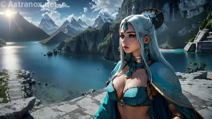 Enchanting woman in a fantasy landscape - 4K wallpaper blending reality and enchantment