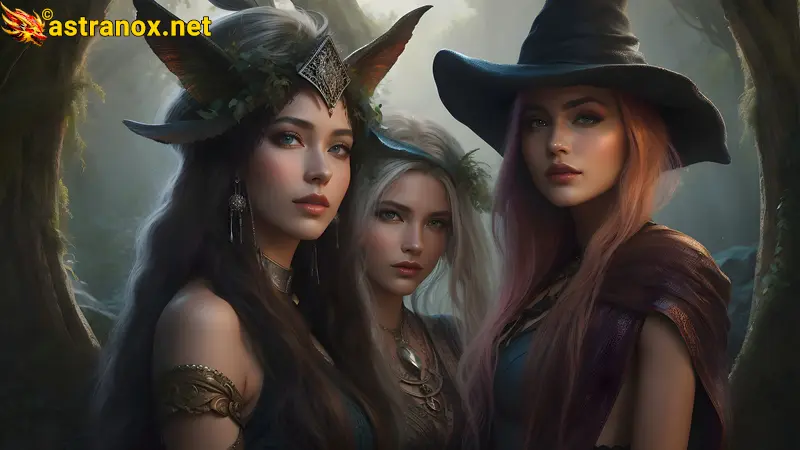 Enchanting Sorceress, Witch, and Druid in a Fantasy Forest - 4K Wallpaper Astranox